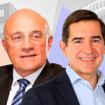 El presidente de Banco Sabadell, Josep Oliu. y el presidente de BBVA, Carlos Torres