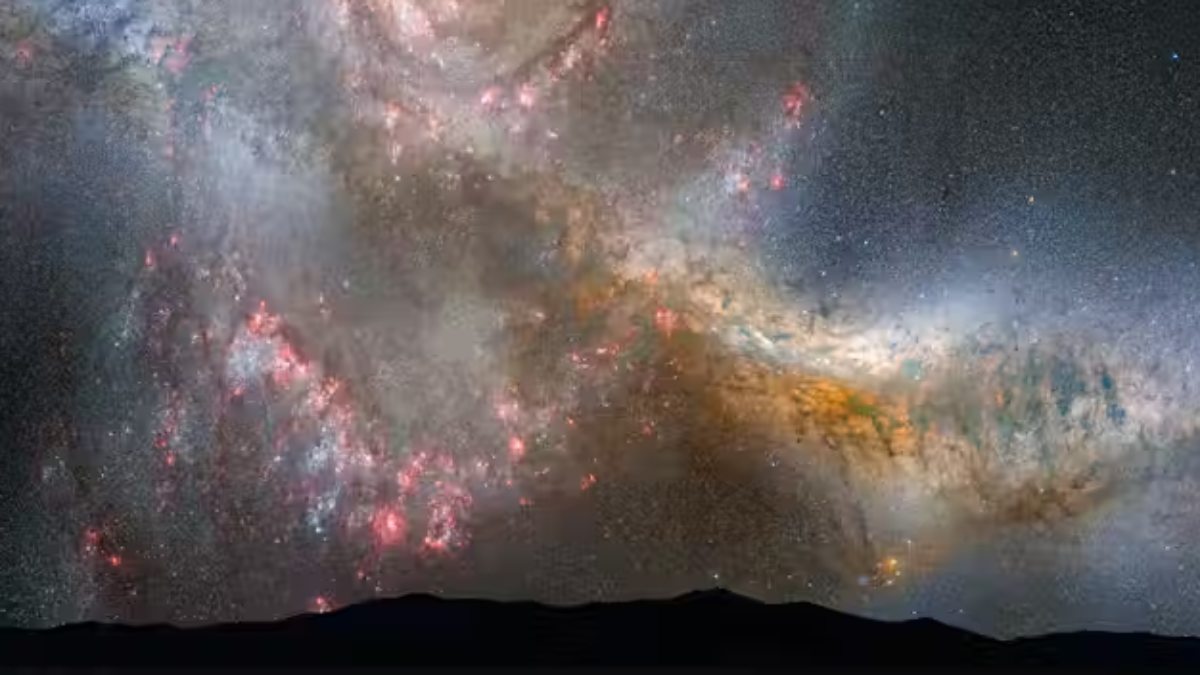 Simulación de la fusión de la Vía Láctea y la galaxia de Andrómeda. La materia oscura facilita el choque de ambos objetos