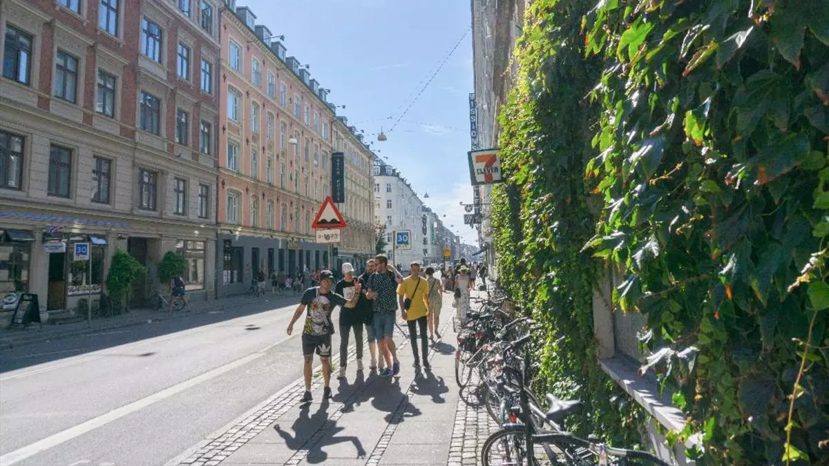 Turistas en el centro de Copenhague