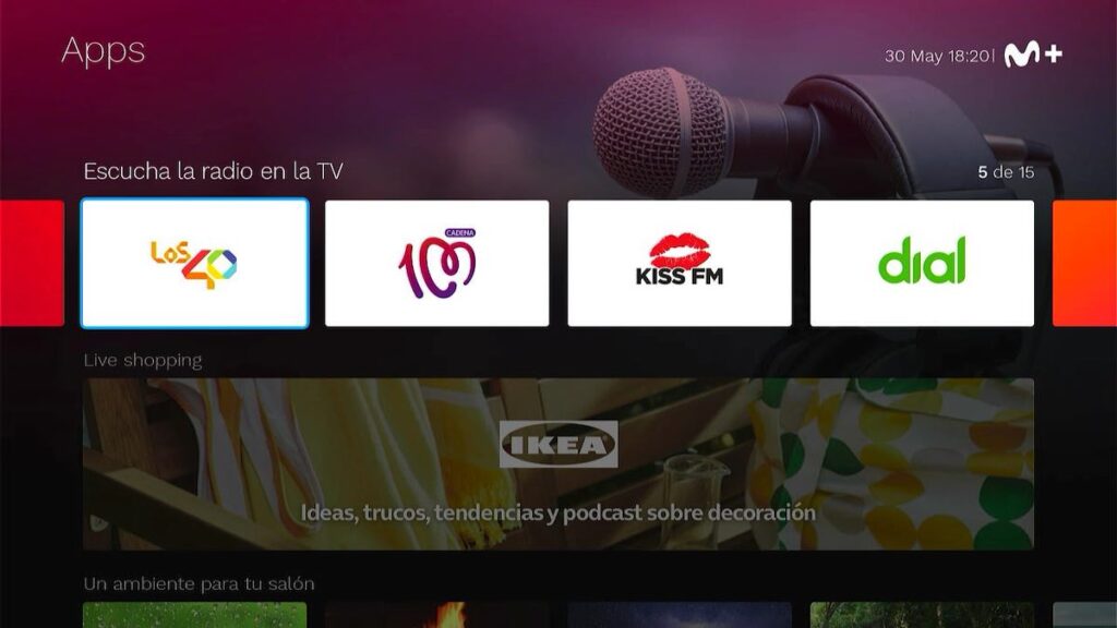 Movistar Plus+ incorpora la living app de Radioplayer  