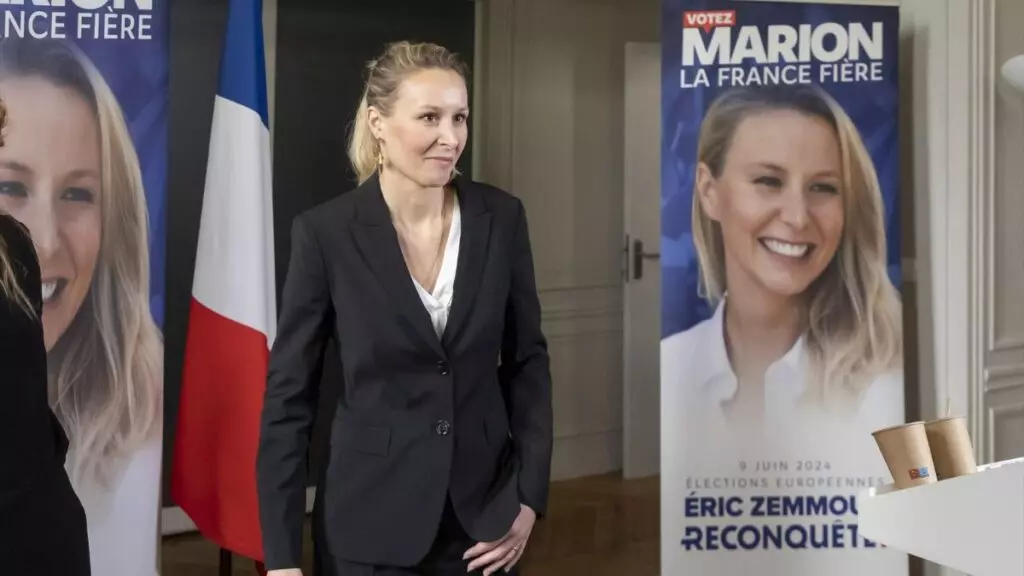 Marion Marechal Le Pen, cabeza de lista en las europeas del partido "Reconquista", dirigido por Eric Zemmour.