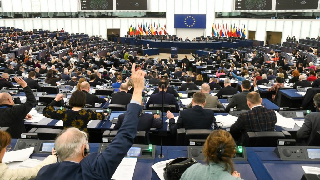 Sesión de votación en el pleno del Parlamento Europeo en Estrasburgo