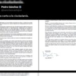 Nueva carta a la ciudadanía de Pedro Sánchez.