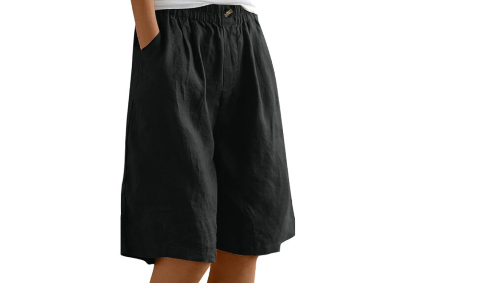 Bermudas negras de lino de Amazon