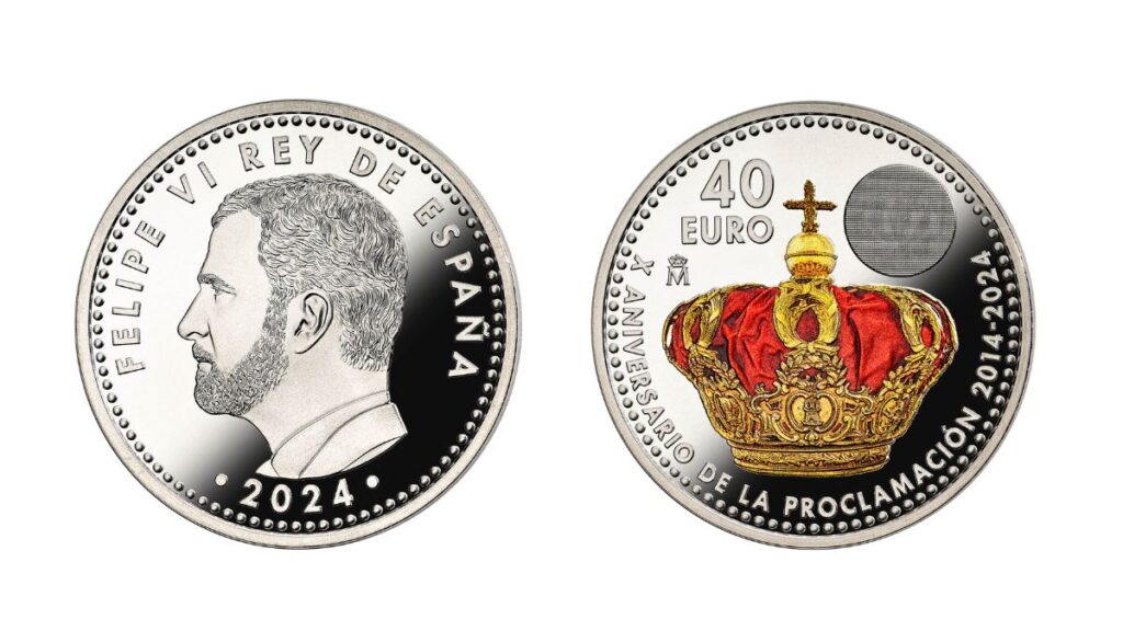 Moneda del décimo aniversario de la proclamación del rey Felipe VI