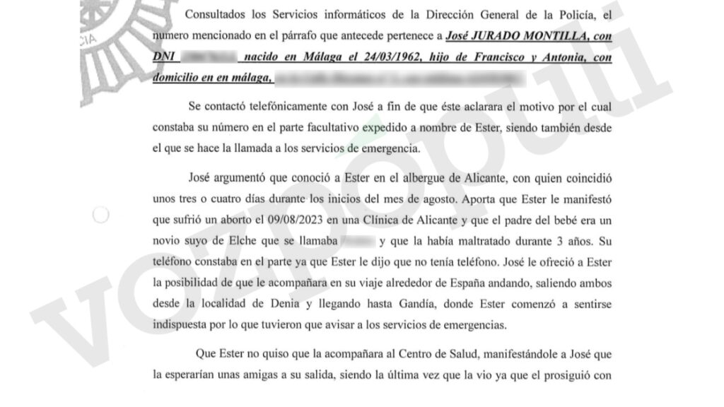 La declaración de Dinamita Montilla a los agentes de la Policía Nacional