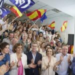 Celebración en la sede del PP por la victoria en las elecciones europeas de 2024