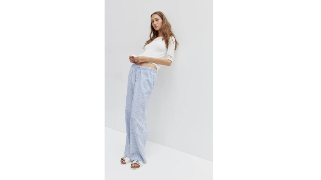 Pantalones de lino de rayas de H&M
