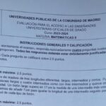 Polémica en la EvAU 2024 de Madrid con el examen de Matemáticas II: "En Andalucía les regalan el acceso"