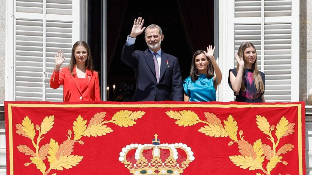 La Familia Real durante los actos del X aniversario de la proclamación del rey Felipe VI