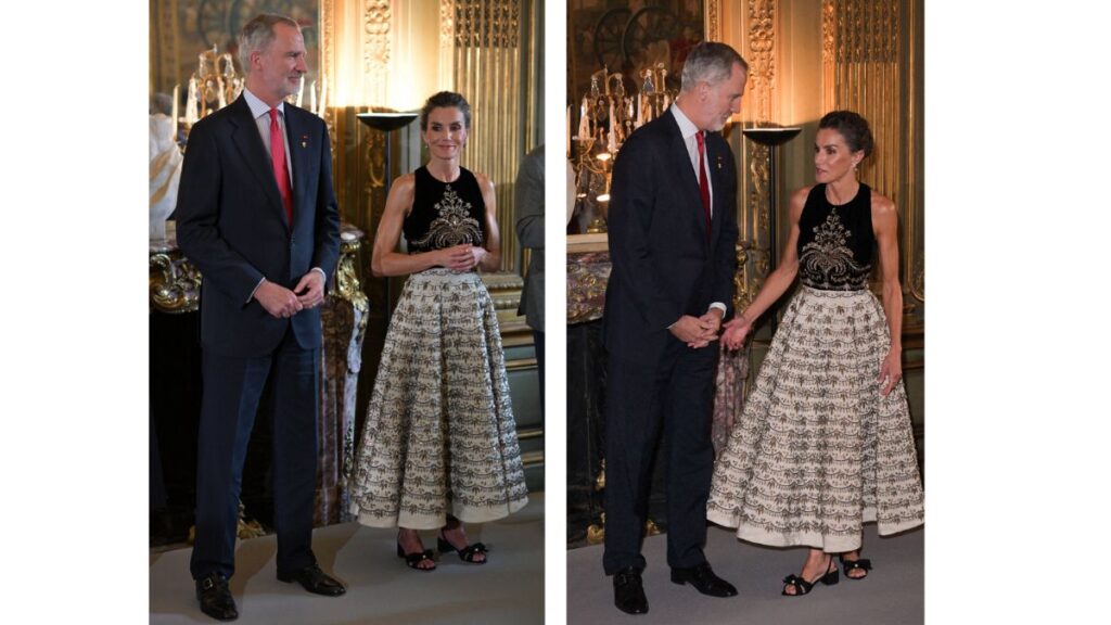 El rey Felipe VI y la reina Letizia, de de Dior, en la cena previa a los Juegos Olímpicos