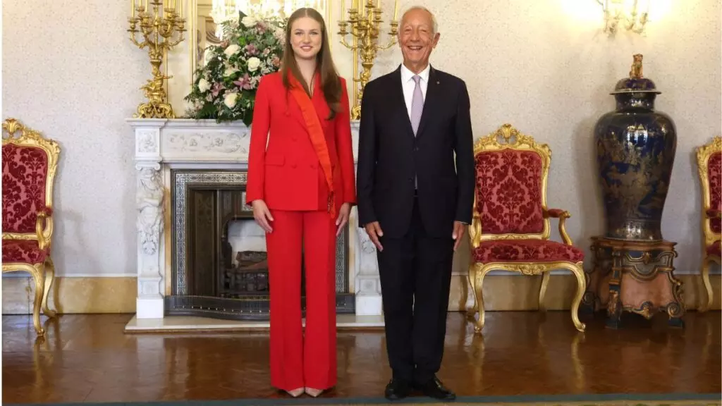 La princesa Leonor y el presidente de Portugal, Marcelo Rebelo de Sousa