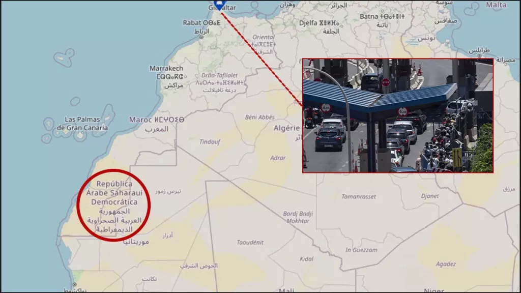 La DGT publica un mapa de la Operación Paso del Estrecho que reconoce la República Árabe Saharaui
