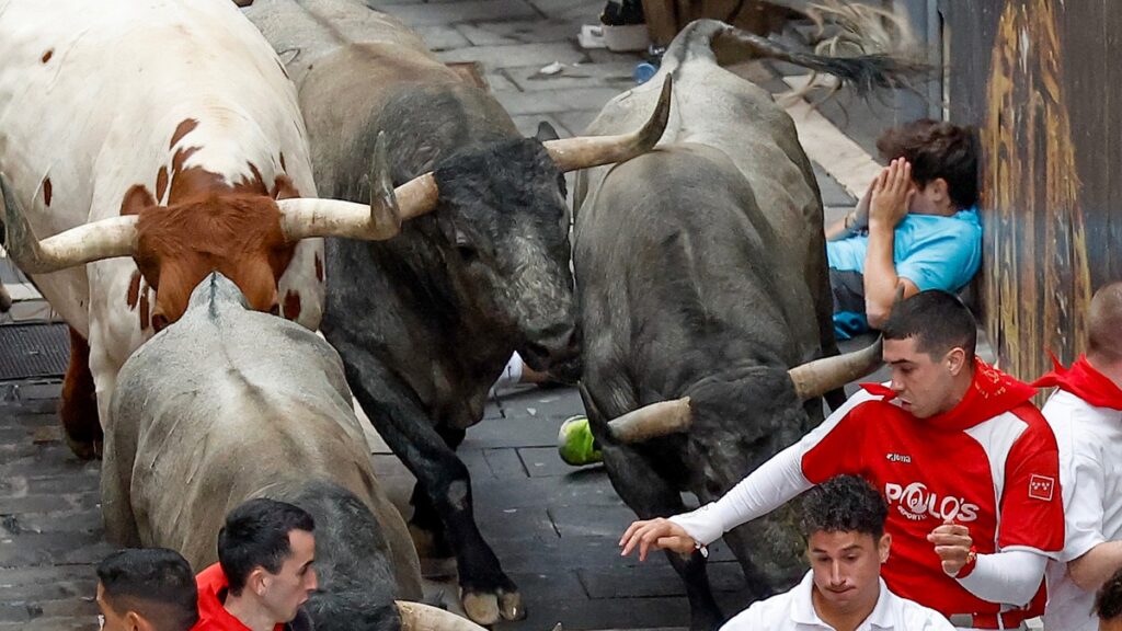 Séptimo encierro de San Fermín, rápido y accidentado: 6 personas han sido trasladadas al hospital