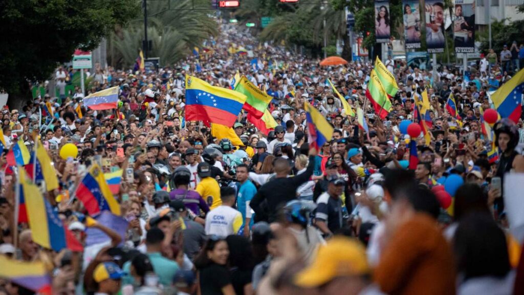 Simpatizantes de Edmundo González Urrutia en Caracas (Venezuela)