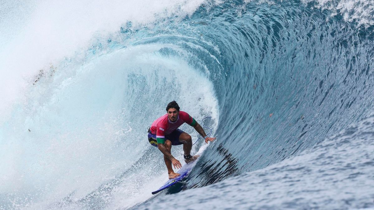 Gabriel Medina surfea en los Juegos Olímpicos de París