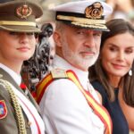 La princesa Leonor, el rey Felipe y la reina Letizia