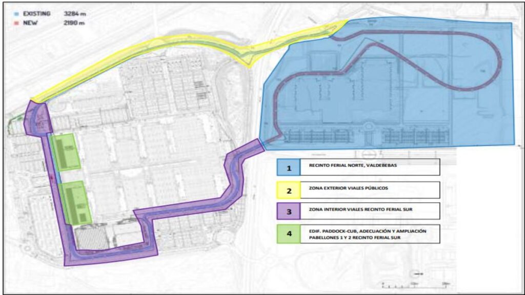 Boceto actualizado del circuito de Fórmula 1 (IFEMA)