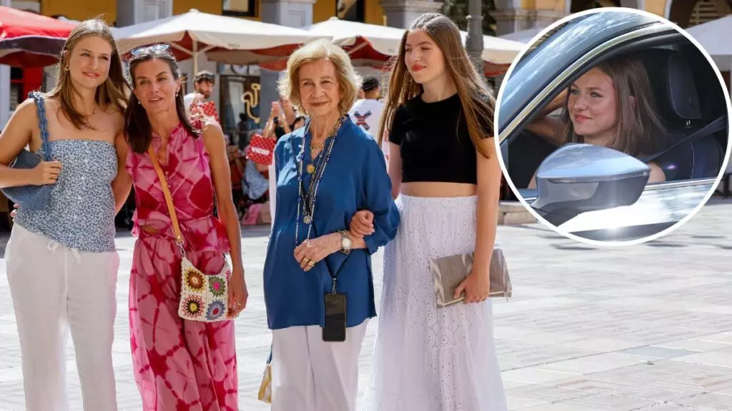 Primeras imágenes de la princesa Leonor conduciendo, de compras en Palma con la reina Letizia, la infanta Sofía y la Emérita