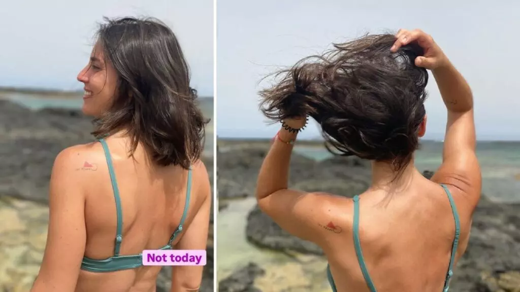 Irene Montero posa en bikini y muestra tatuaje