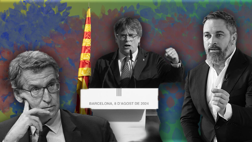 Alberto Núñez Feijóo, Carles Puigdemont y Santiago Abascal