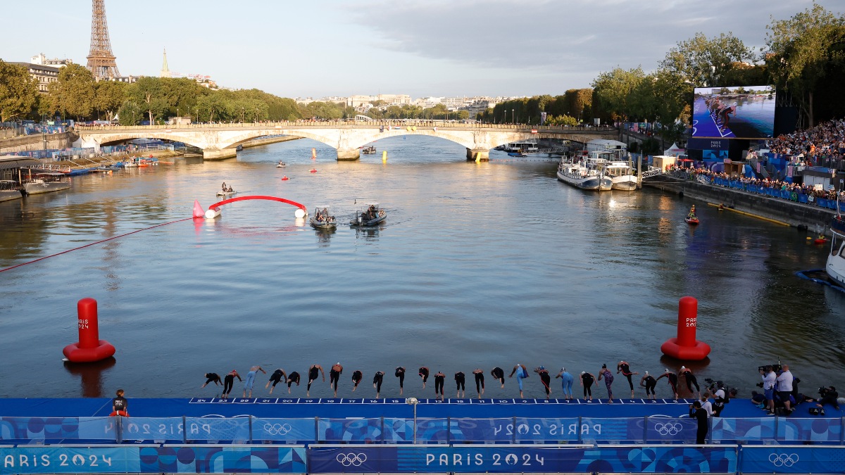 El río Sena durante una prueba de natación en los Juegos Olímpicos de París 2024