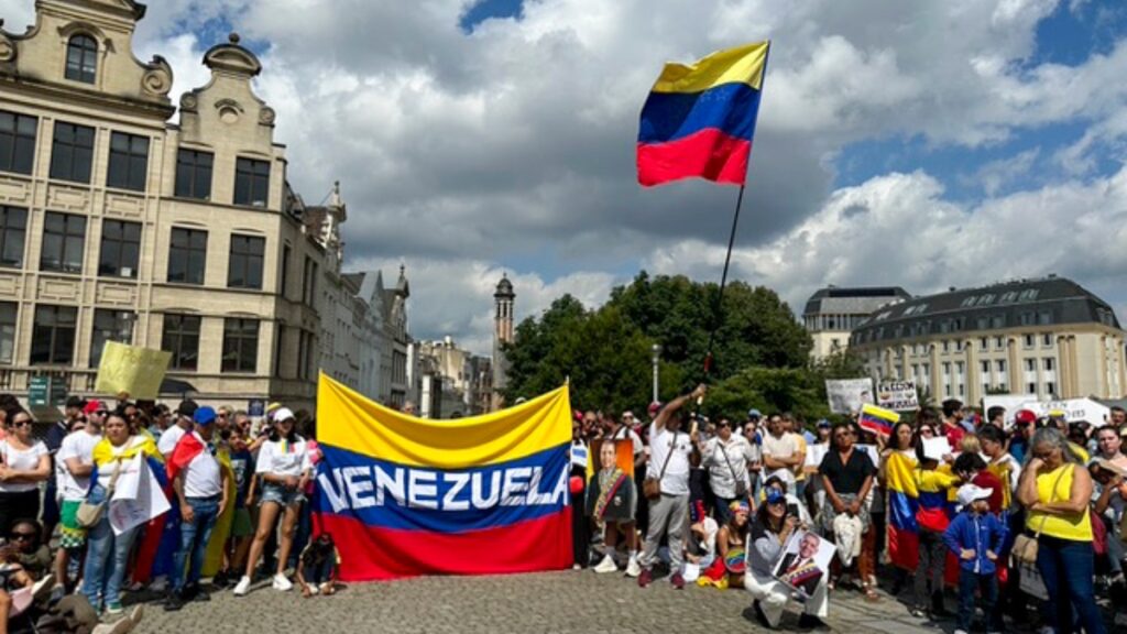 Las protestas en Bruselas contra el fraude electoral de Venezuela