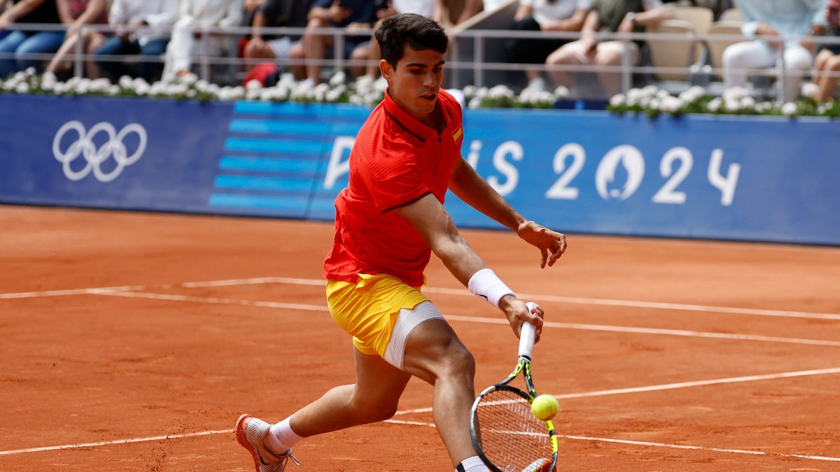 Carlos Alcaraz en la final frente a Djokovic