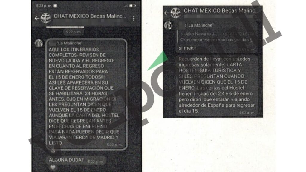 Grupo de WhatsApp con los becarios de Nacho Cano