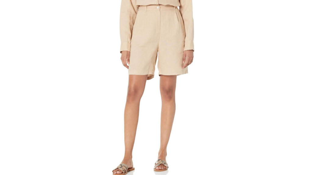 Bermudas beige de lino