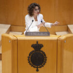 La vicepresidenta primera y ministra de Hacienda, María Jesús Montero, durante un pleno en el Senado, a 4 de septiembre de 2024, en Madrid (España).