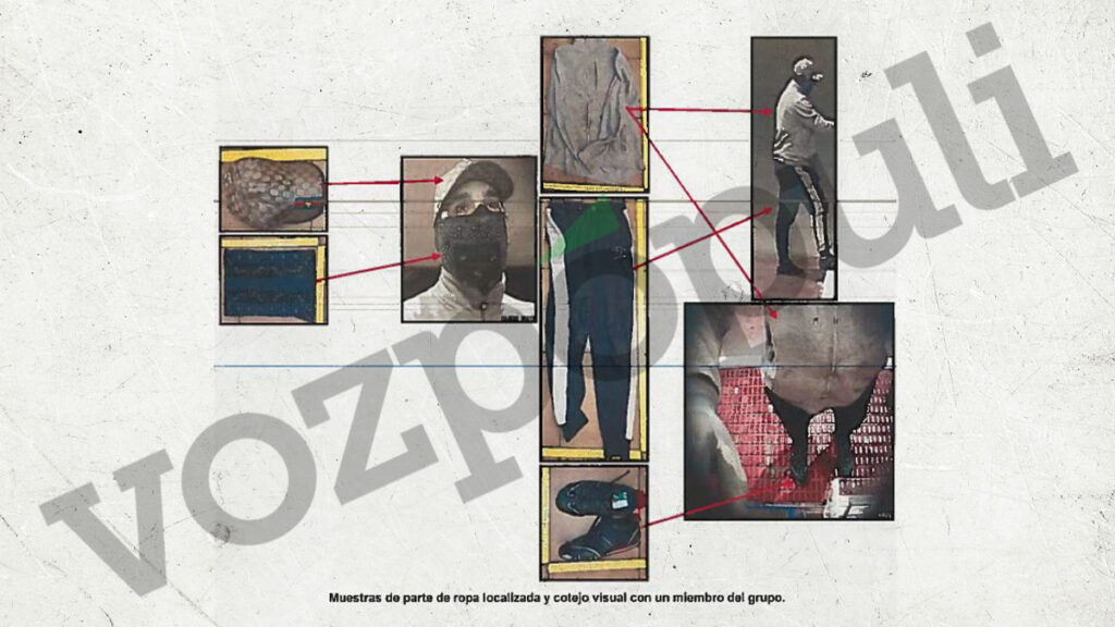 La comparación de la ropa de los miembros del clan detenidos por los robos