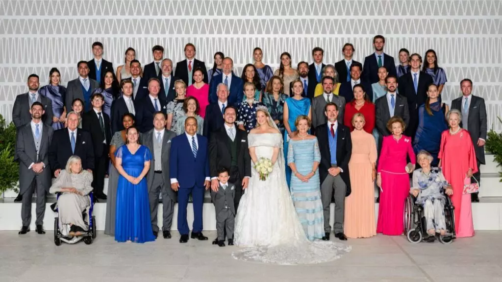 Retrato oficial de la boda de Teodora de Grecia