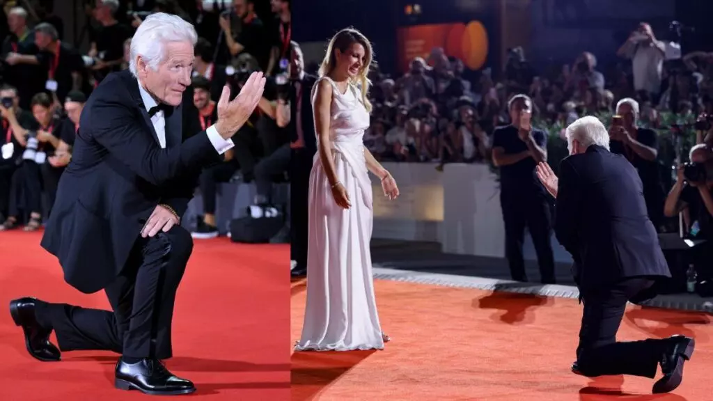 Richard Gere hinca rodilla en la alfombra roja