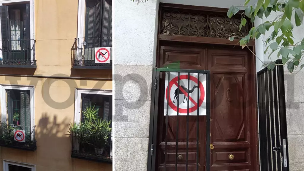 Los carteles que han puesto los vecinos y comerciantes de las calles aledañas a la Gran Vía