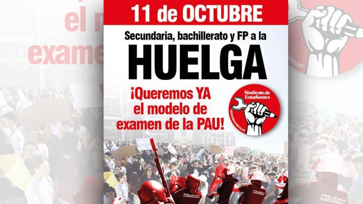 Cartel de la huelga estudiantil.